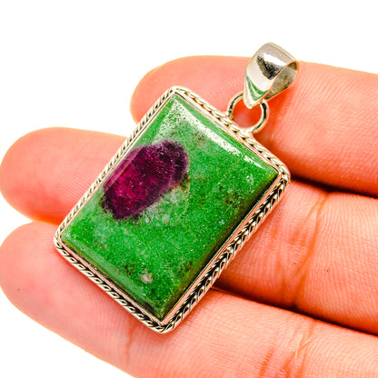 Ruby Zoisite Pendants handcrafted by Ana Silver Co - PD5769