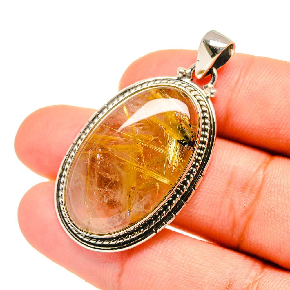 Rutilated Quartz Pendants handcrafted by Ana Silver Co - PD5773