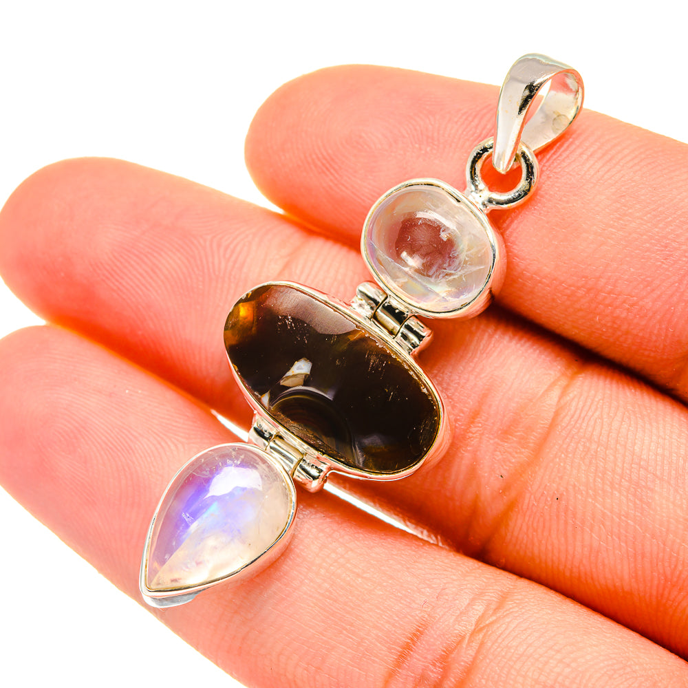 Mexican Fire Agate Pendants handcrafted by Ana Silver Co - PD5774