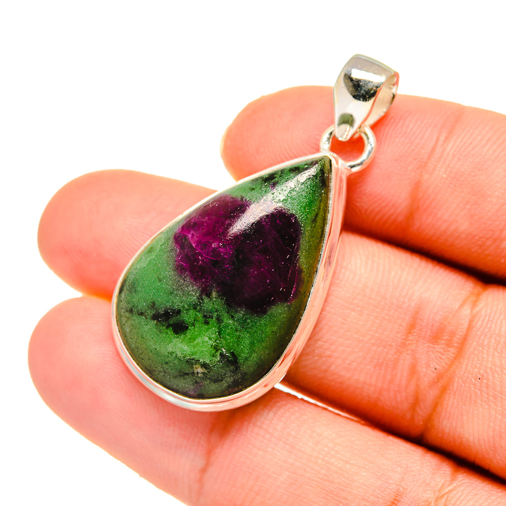 Ruby Zoisite Pendants handcrafted by Ana Silver Co - PD5776