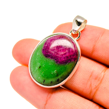 Ruby Zoisite Pendants handcrafted by Ana Silver Co - PD5777