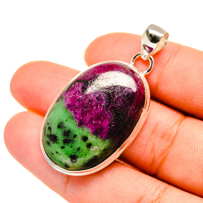 Ruby Zoisite Pendants handcrafted by Ana Silver Co - PD5791