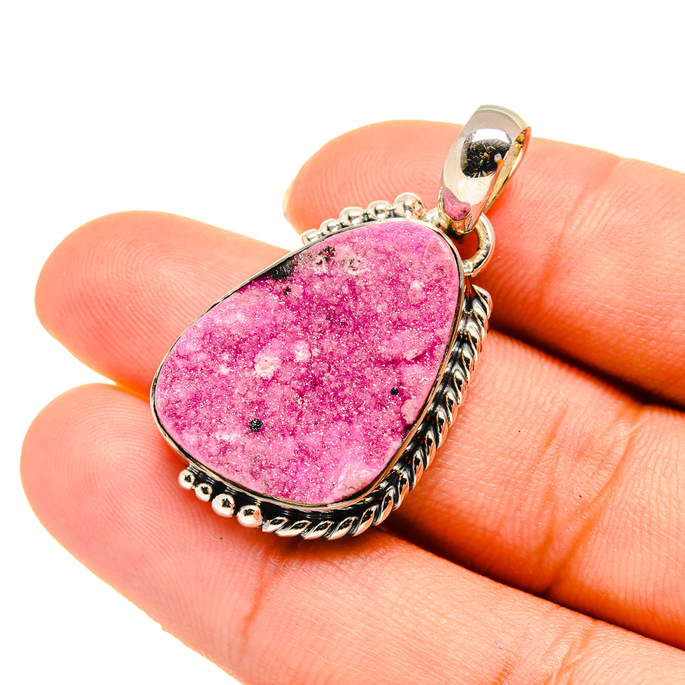 Cobalto Calcite Druzy Pendants handcrafted by Ana Silver Co - PD5793