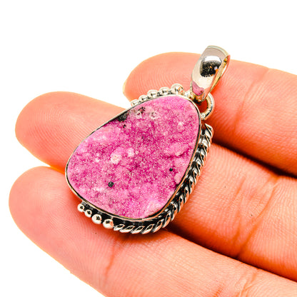 Cobalto Calcite Druzy Pendants handcrafted by Ana Silver Co - PD5793