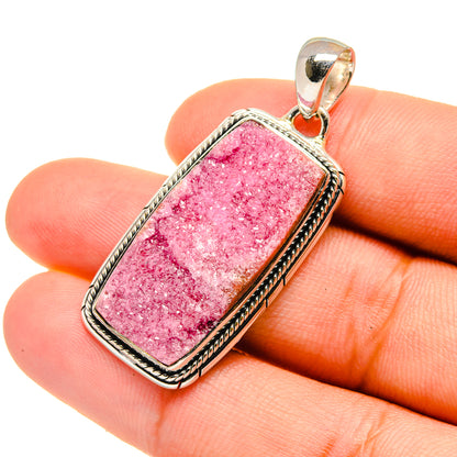Cobalto Calcite Druzy Pendants handcrafted by Ana Silver Co - PD5794