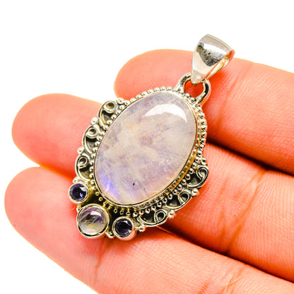 Rainbow Moonstone Pendants handcrafted by Ana Silver Co - PD5797