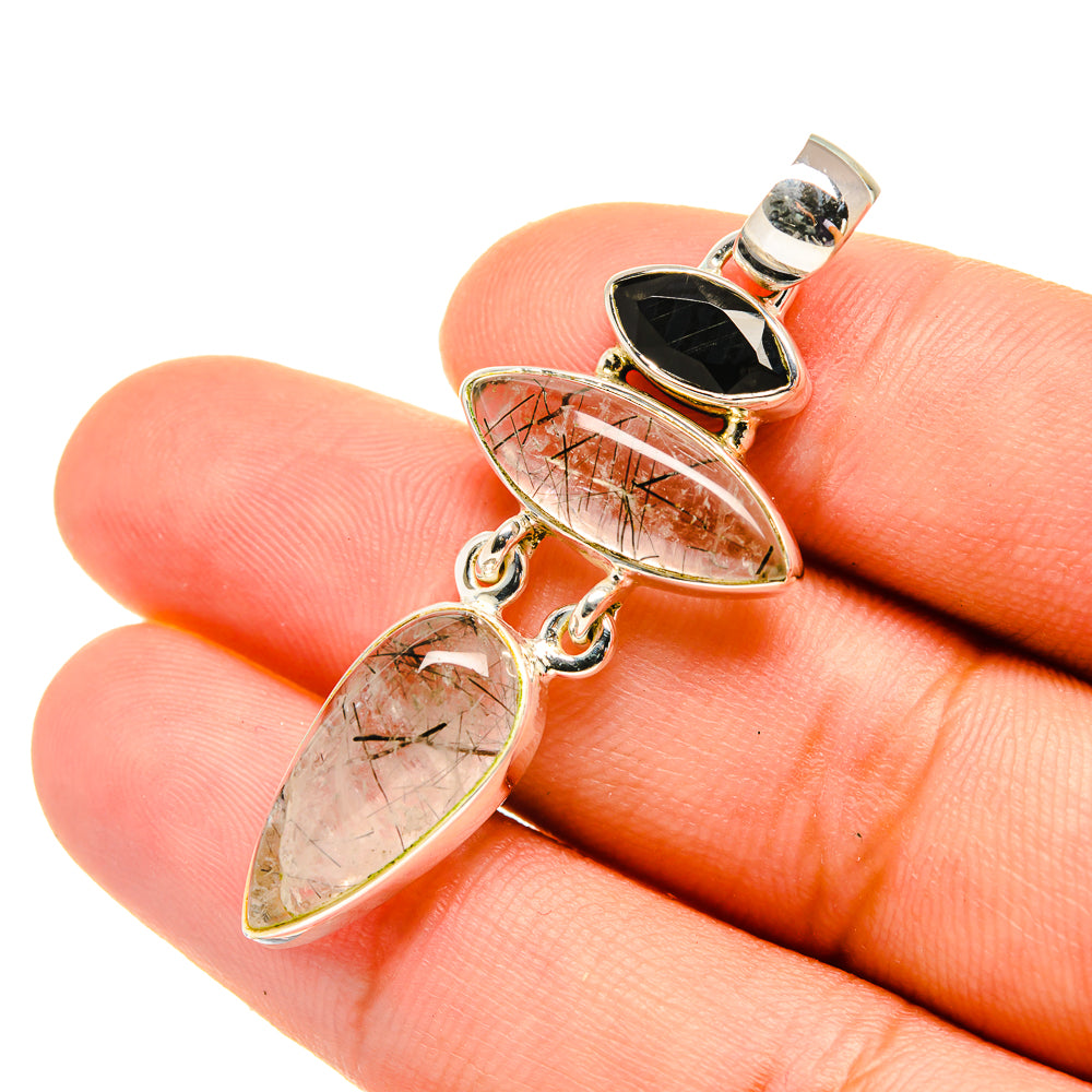 Tourmalinated Quartz Pendants handcrafted by Ana Silver Co - PD5798