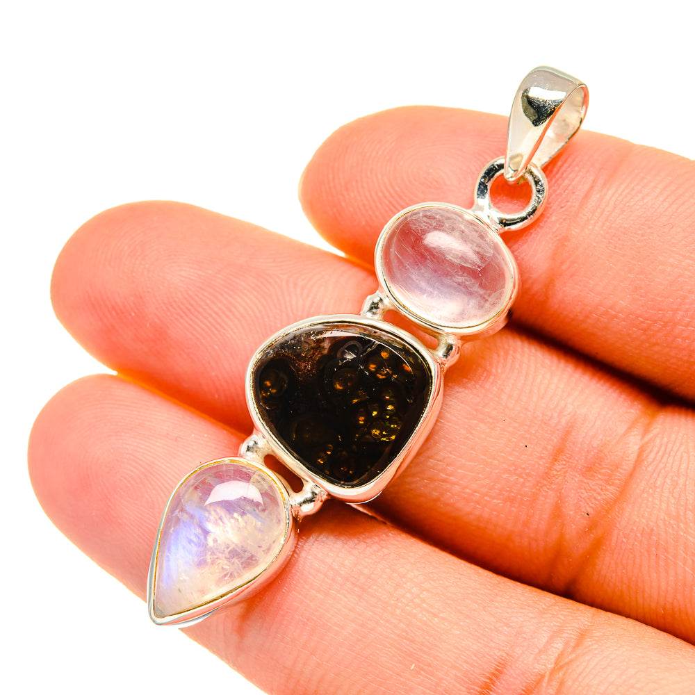 Mexican Fire Agate Pendants handcrafted by Ana Silver Co - PD5812