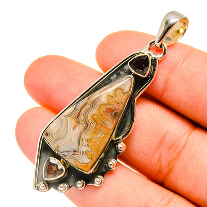 Laguna Lace Agate Pendants handcrafted by Ana Silver Co - PD5818