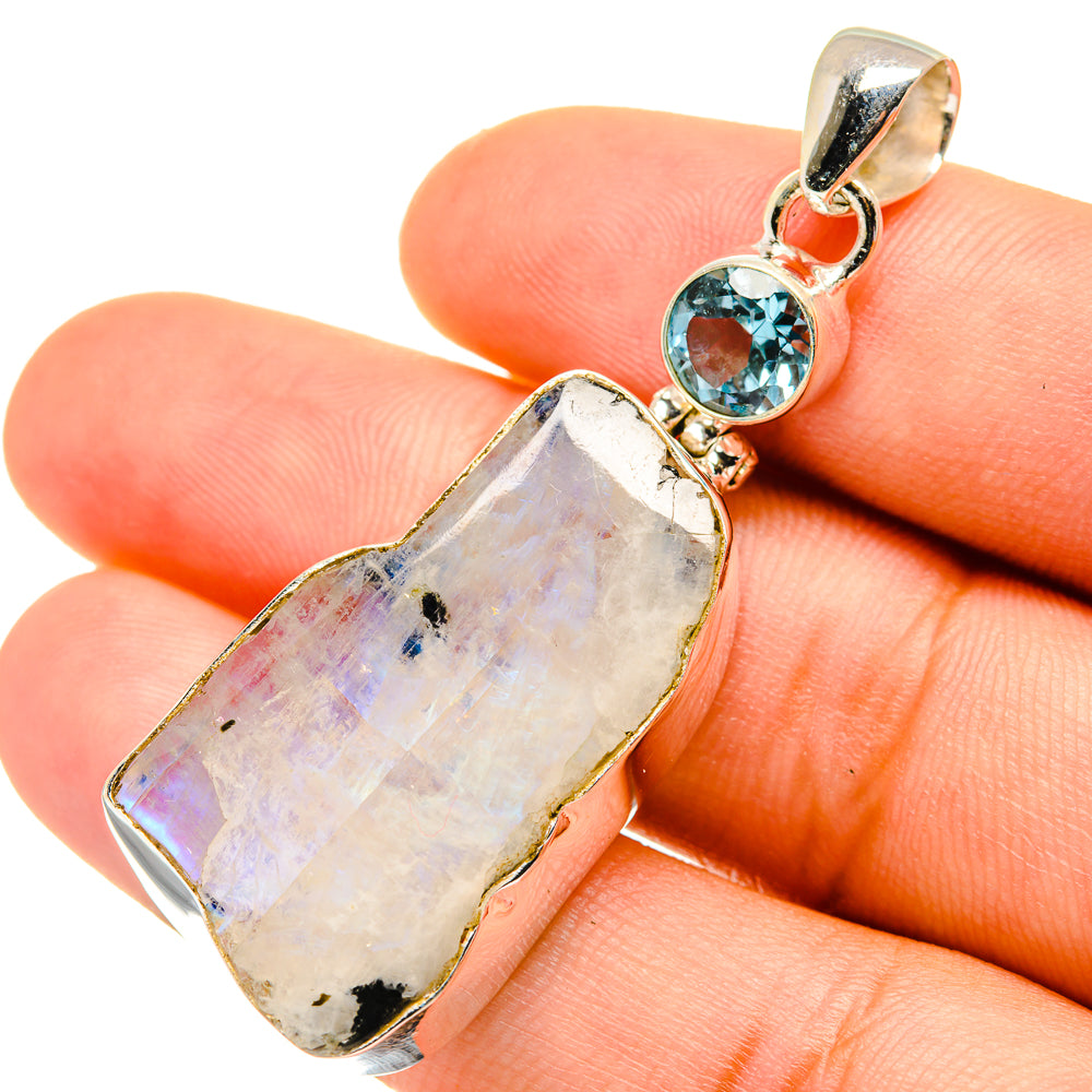 Rainbow Moonstone Pendants handcrafted by Ana Silver Co - PD5837