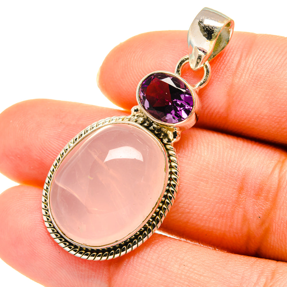 Rose Quartz Pendants handcrafted by Ana Silver Co - PD5840