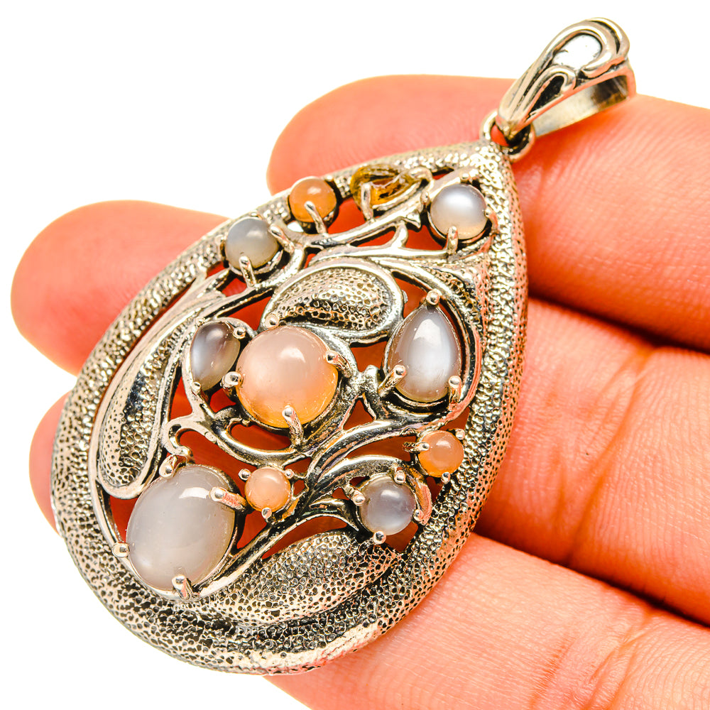Peach Moonstone Pendants handcrafted by Ana Silver Co - PD5861