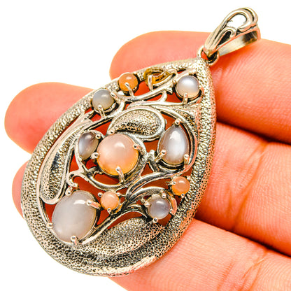 Peach Moonstone Pendants handcrafted by Ana Silver Co - PD5861