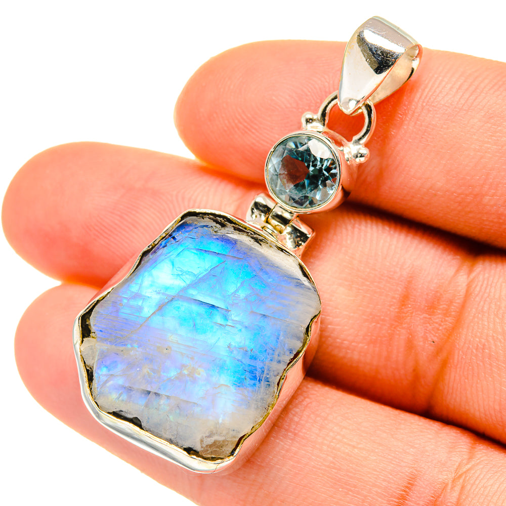 Rainbow Moonstone Pendants handcrafted by Ana Silver Co - PD5871