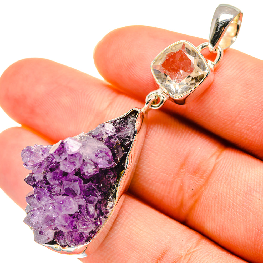 Amethyst Crystal Pendants handcrafted by Ana Silver Co - PD5892