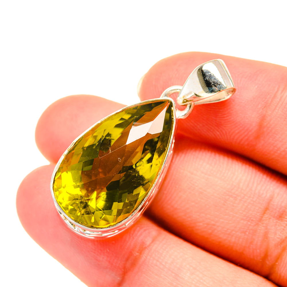 Olive Quartz Pendants handcrafted by Ana Silver Co - PD5912