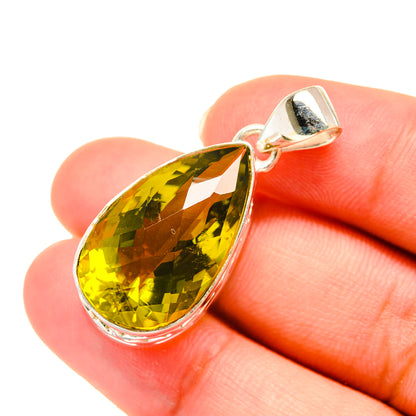 Olive Quartz Pendants handcrafted by Ana Silver Co - PD5912