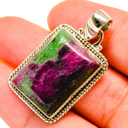 Ruby Zoisite Pendants handcrafted by Ana Silver Co - PD5938