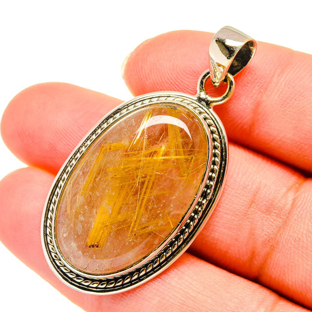 Rutilated Quartz Pendants handcrafted by Ana Silver Co - PD5966