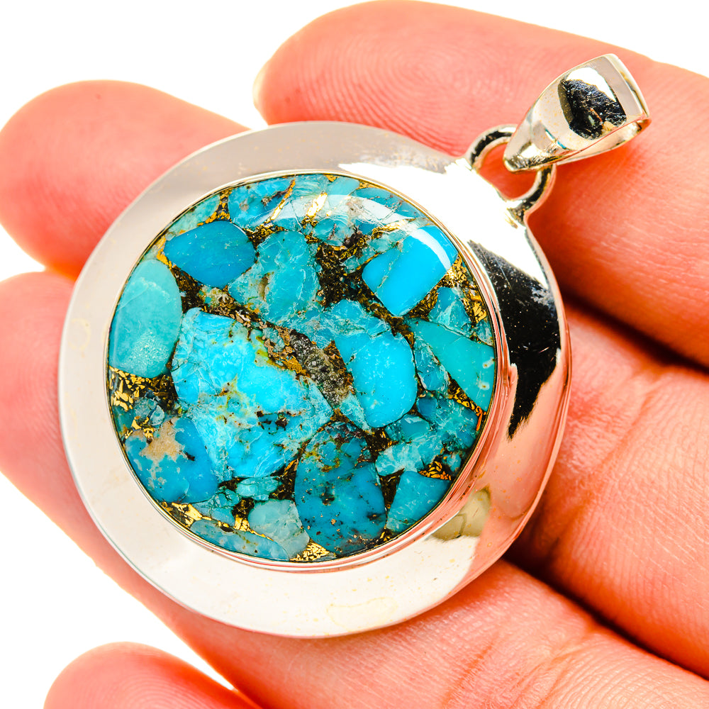 Blue Copper Composite Turquoise Pendants handcrafted by Ana Silver Co - PD5979