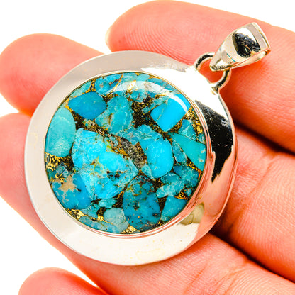 Blue Copper Composite Turquoise Pendants handcrafted by Ana Silver Co - PD5979