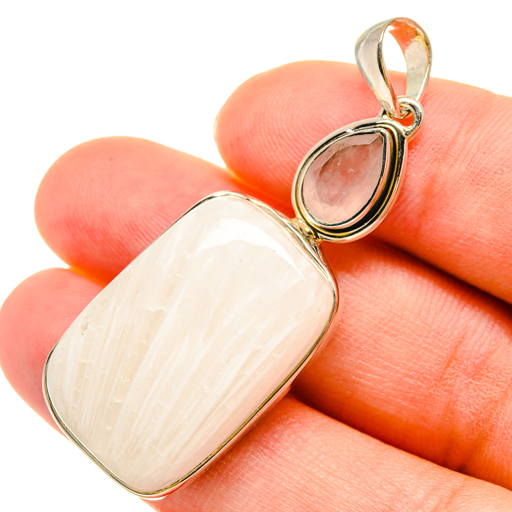 White Scolecite Pendants handcrafted by Ana Silver Co - PD6029