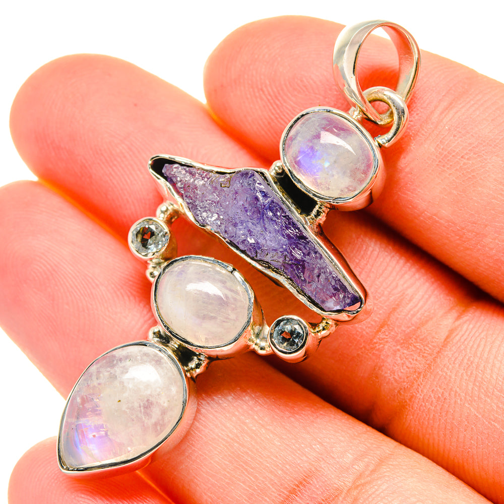 Rainbow Moonstone Pendants handcrafted by Ana Silver Co - PD6032