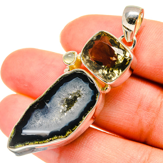 Coconut Geode Druzy Pendants handcrafted by Ana Silver Co - PD6039