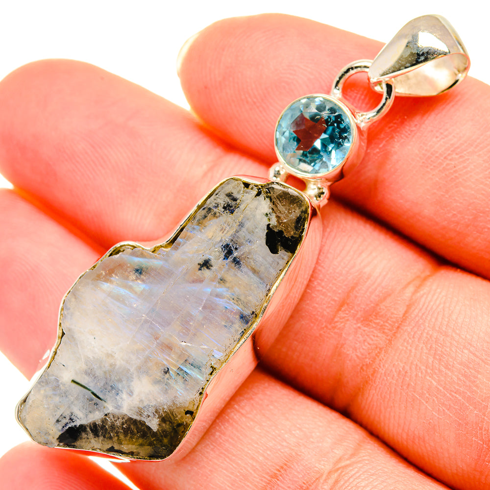 Rainbow Moonstone Pendants handcrafted by Ana Silver Co - PD6052