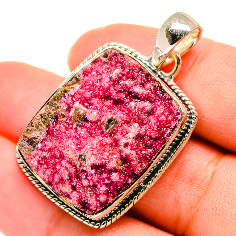 Cobalto Calcite Druzy Pendants handcrafted by Ana Silver Co - PD6053