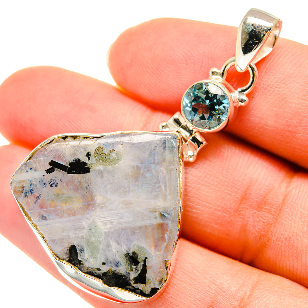 Rainbow Moonstone Pendants handcrafted by Ana Silver Co - PD6058