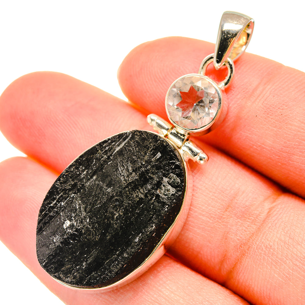 Black Tourmaline Pendants handcrafted by Ana Silver Co - PD6065