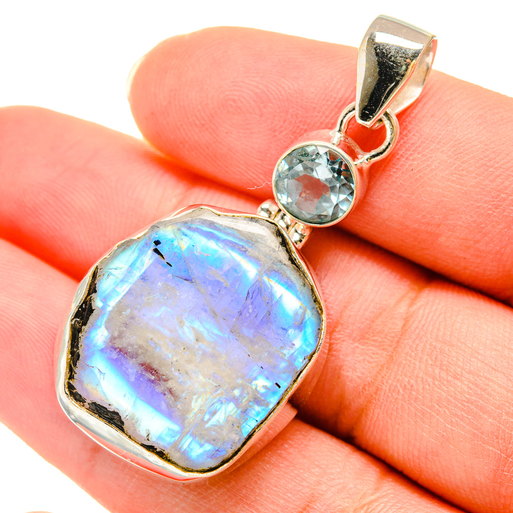 Rainbow Moonstone Pendants handcrafted by Ana Silver Co - PD6070