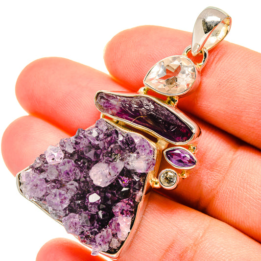 Amethyst Crystal Pendants handcrafted by Ana Silver Co - PD6081