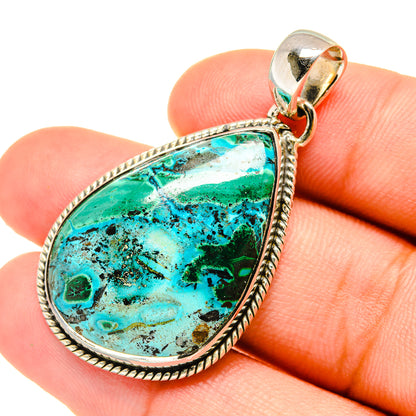 Malachite In Chrysocolla Pendants handcrafted by Ana Silver Co - PD6105