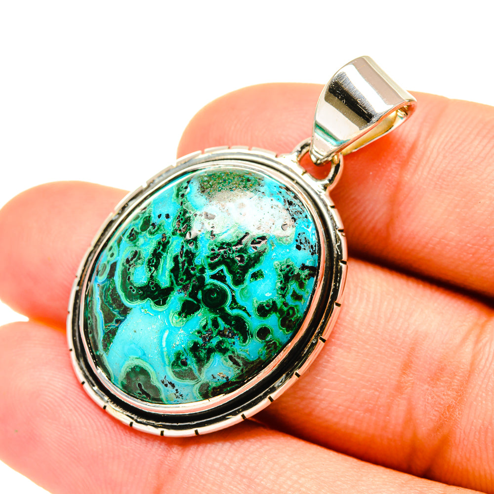 Malachite In Chrysocolla Pendants handcrafted by Ana Silver Co - PD6107