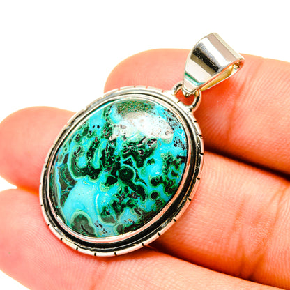 Malachite In Chrysocolla Pendants handcrafted by Ana Silver Co - PD6107