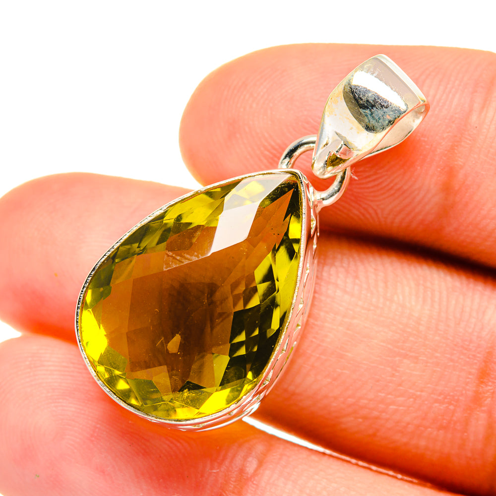 Olive Quartz Pendants handcrafted by Ana Silver Co - PD6114