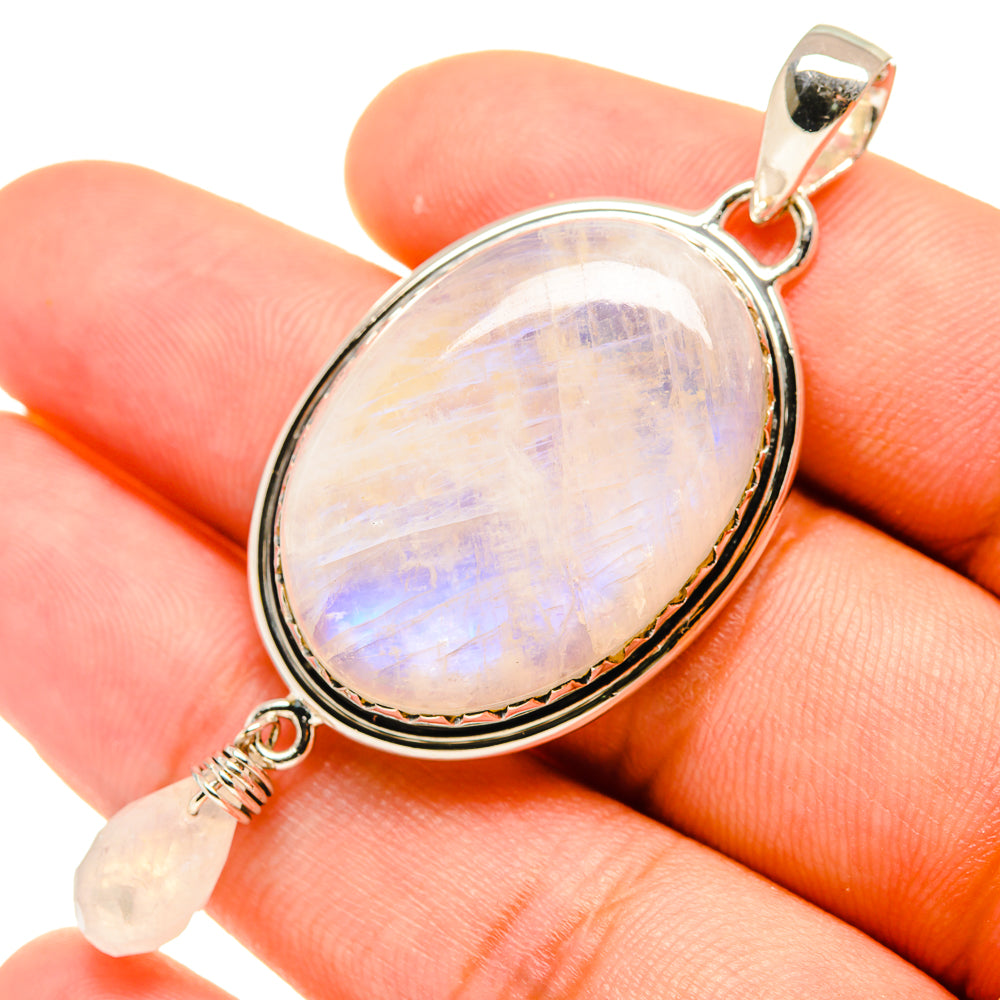 Rainbow Moonstone Pendants handcrafted by Ana Silver Co - PD6117