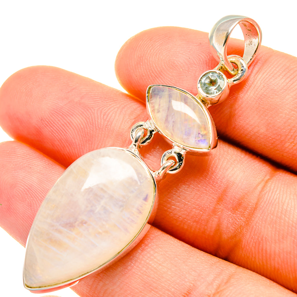 Rainbow Moonstone Pendants handcrafted by Ana Silver Co - PD6124