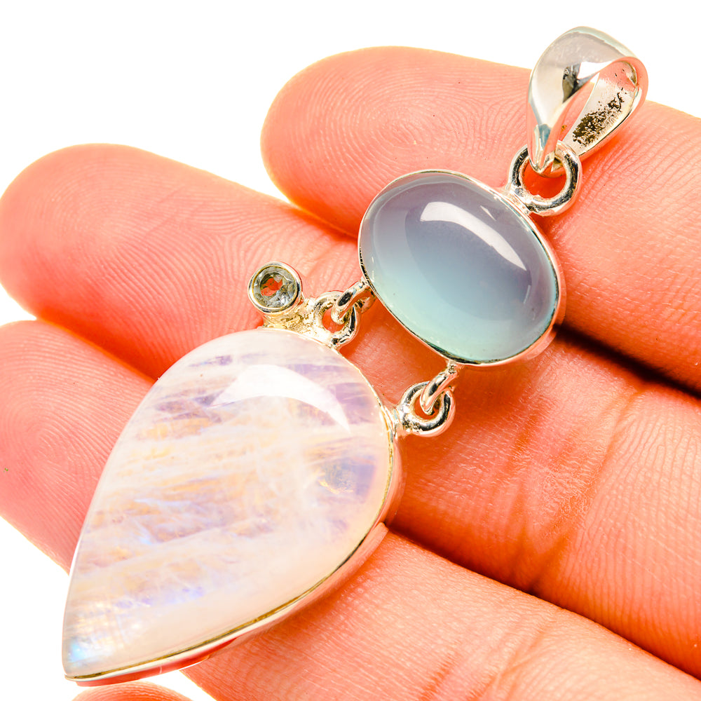 Rainbow Moonstone Pendants handcrafted by Ana Silver Co - PD6125