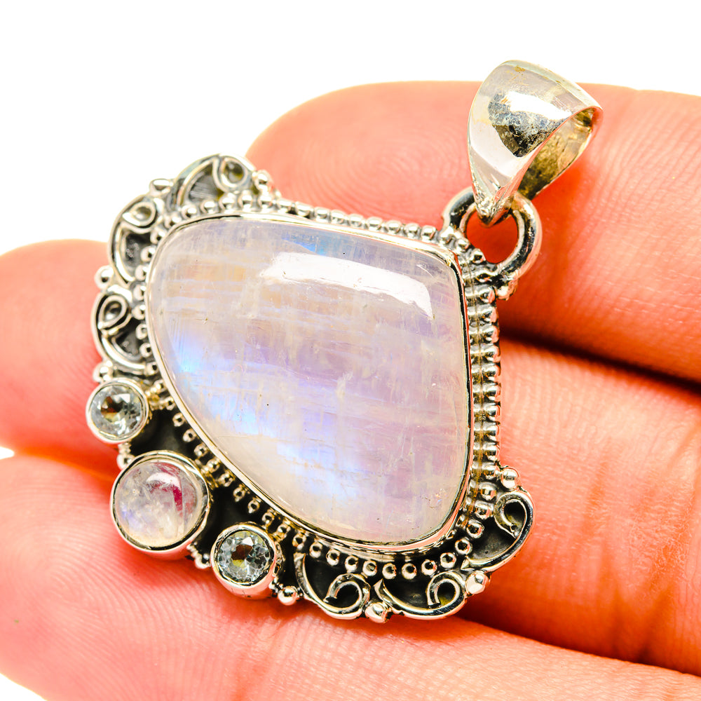 Rainbow Moonstone Pendants handcrafted by Ana Silver Co - PD6129