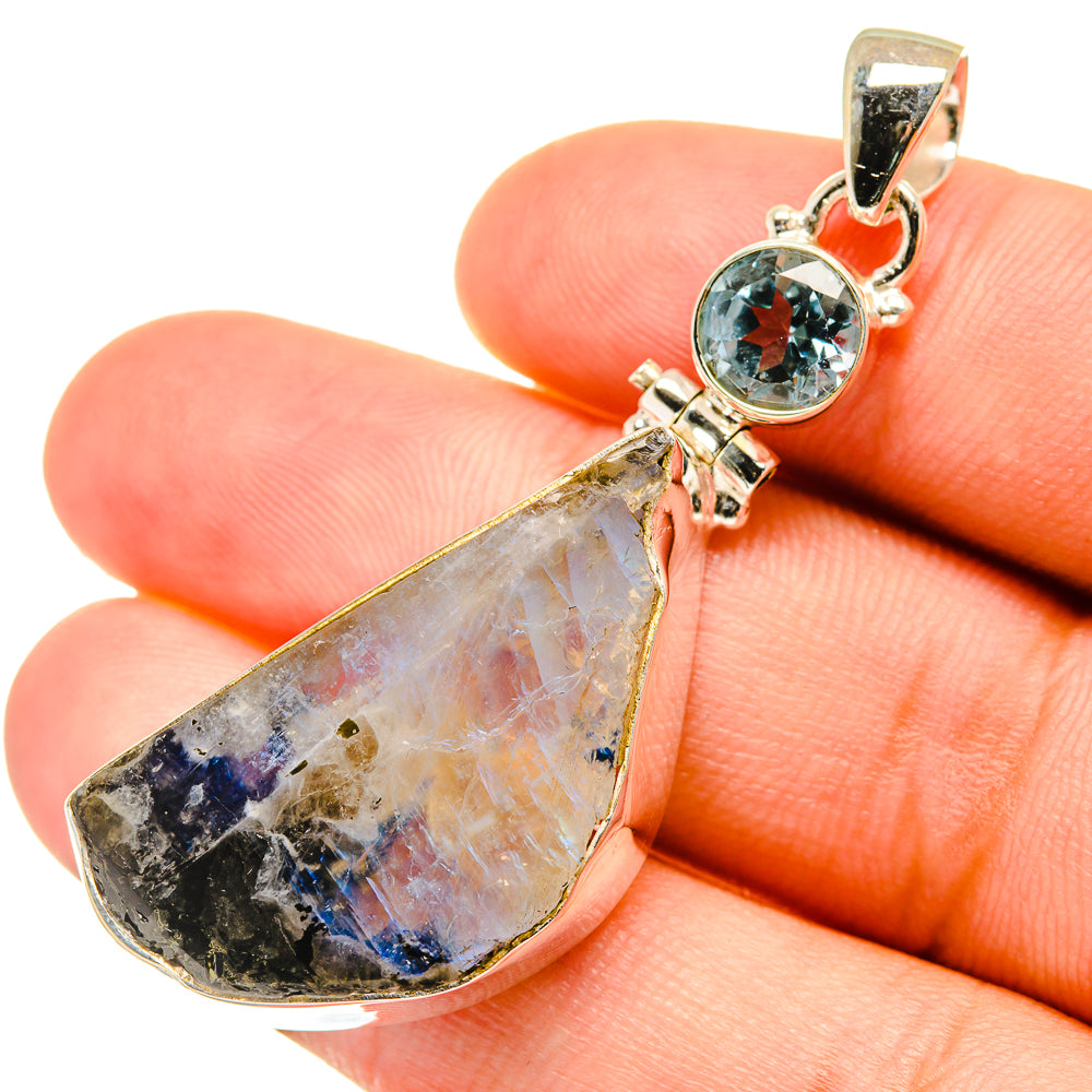 Rainbow Moonstone Pendants handcrafted by Ana Silver Co - PD6130
