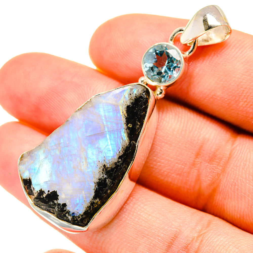 Rainbow Moonstone Pendants handcrafted by Ana Silver Co - PD6132