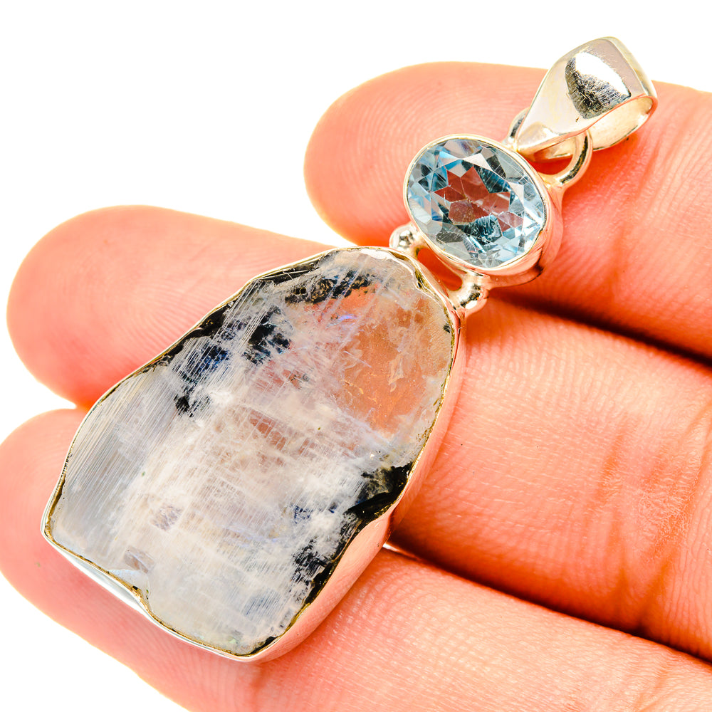 Rainbow Moonstone Pendants handcrafted by Ana Silver Co - PD6143
