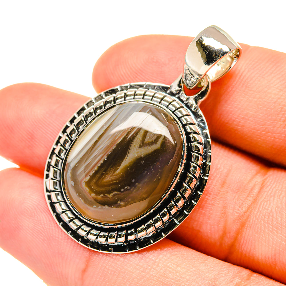 Botswana Agate Pendants handcrafted by Ana Silver Co - PD6155