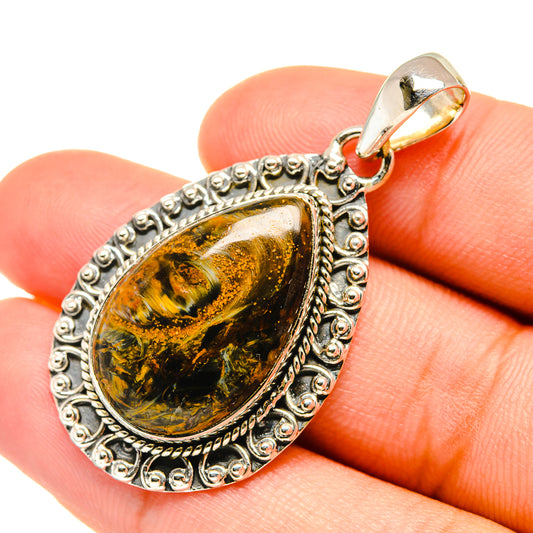 Golden Pietersite Pendants handcrafted by Ana Silver Co - PD6166