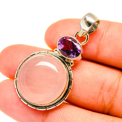 Rose Quartz Pendants handcrafted by Ana Silver Co - PD6178