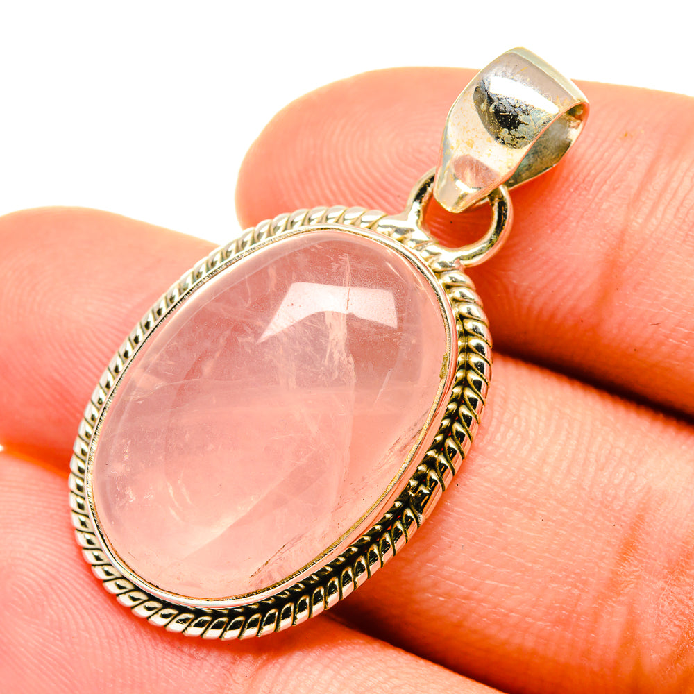 Rose Quartz Pendants handcrafted by Ana Silver Co - PD6179
