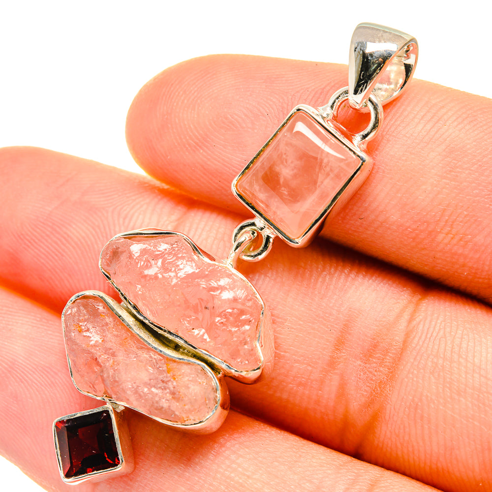 Rose Quartz Pendants handcrafted by Ana Silver Co - PD6185